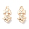 Micro Pave Clear Cubic Zirconia Pendants, Cadmium Free & Nickel Free & Lead Free, Cross Charms, Real 18K Gold Plated, 13.5x7x6mm, Hole: 1.4mm