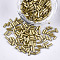 Electroplate Glass Bugle Beads, Round Hole, Metallic Colours, Gold, 3~5x1.5~2mm, Hole: 0.8mm, about 15000pcs/bag