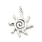 Brass Pendants, with Jump Ring, Cadmium Free & Lead Free, Sun, Platinum, 21.5x18.5x1.5mm