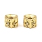 Brass Cubic Zirconia Beads, Long-Lasting Plated, Lead Free & Cadmium Free, Hexagon with Cross, Real 18K Gold Plated, 7x8x5mm, Hole: 2mm