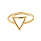 Ion Plating(IP) 201 Stainless Steel Triangle Finger Ring for Women, Golden, US Size 6 1/2(16.9mm)