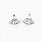 Non-Tarnish 201 Stainless Steel Pendants, Laser Cut, Fan Charm, Stainless Steel Color, 26.5x23x1mm, Hole: 1.6mm