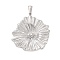 304 Stainless Steel Pendants, Flower Charm, Anti-Tarnish, Stainless Steel Color, 38x35x5mm, Hole: 3x7mm