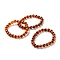 Unisex Natural Sugar Heart Agate Beaded Stretch Bracelets, Orange, Beads: 8~8.5mm, Inner Diameter: 2~2-1/4 inch(5.2~5.8cm)