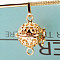 Brass Cage Connector Charms, for Chime Ball Pendant Necklaces Making, Hollow Round Links, Light Gold, 25x21x16.5mm, Hole: 3.8x9.2mm