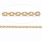 Ion Plating(IP) 304 Stainless Steel Cable Chains, Soldered, with Spool, Flat Oval, Golden, 1.5x1.2x0.3mm, about 65.61 Feet(20m)/roll