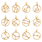 SUPERFINDINGS 12 Style Brass Cubic Zirconia Twelve Constellation Pendant Flat Round with Zodiac Sign Jewelry Charms 17.5x15mm Real 18K Gold Plated Hollow Pendants for DIY Necklaces Making,Hole:3mm