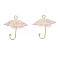 Acrylic Pendants, Umbrella, with Brass Finding , Champagne Yellow, 21.5x22mm, Hole: 2mm