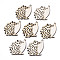 Autumn Theme Unfinished Natural Poplar Wood Pendants, Laser Cut Wood Shapes, Hedgehog, OldLace, 35x35x2mm, Hole: 1.6mm