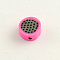 Handmade Polymer Clay Fruit Beads, Pitaya, Hot Pink, 10x4mm, Hole: 1~2mm