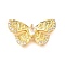 Brass Pave Clear Cubic Zirconia Links, Cadmium Free & Nickel Free & Lead Free, Butterfly, Real 18K Gold Plated, 13.5x24.5x4.5mm, Hole: 1mm