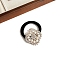 Shiny Rhinestone Elastic Hair Ties, with Plastic Imitation Pearl, Ponytail Holder for Girls Women, Clover, 54mm