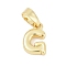 Brass Charms, Letter, Cadmium Free & Lead Free, Long-Lasting Plated, Rack Plating, Letter G, 10x6.5x2.5mm, Hole: 3x5mm