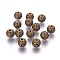 Tibetan Style Zinc Alloy Beads, Textured Round, Cadmium Free & Lead Free, Antique Bronze, 8mm, Hole: 1mm