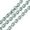 Spray Painted 304 Stainless Steel Cable Chains, with Spool, Unwelded, Aqua, 4x3x0.7mm