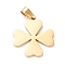 304 Stainless Steel Pendants, Laser Cut, Clover, Golden, 19.5x17.5x1mm, Hole: 5x3mm