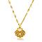 Seashell Pearl Necklace Clear Cubic Zirconia Shell Cage Dangle Necklace Summer Scallop Choker Charm Stainless Steel Jewelry for Women Beach, Golden, 15.75 inch(40cm)