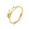 Ion Plating(IP) 304 Stainless Steel Word Mom Adjustable Ring for Mother's Day, Real 18K Gold Plated, US Size 6(16.5mm)