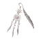 Alloy Sun & Woven Net/Web with Feather Charms Bookmarks, with Natural Rose Quartz Chips Beads, 139~142mm