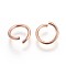 304 Stainless Steel Jump Rings, Open Jump Rings, Rose Gold, 18 Gauge, 8x1mm, Inner Diameter: 6mm