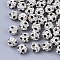 Polymer Clay Rhinestone Beads, Round, Crystal & Jet, 8mm, Hole: 1.5mm