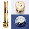 Golden Tone Brass Wax Seal Stamp Head with Bamboo Stick Shaped Handle, for Greeting Card Making, Letter S, 74.5x15mm