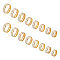 16Pcs 8 Size Two Tone 201 Stainless Steel Grooved Finger Rings Set for Women, Golden & Silver, Inner Diameter: 16.4~22.1mm, 2Pcs/size