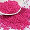 Baking Paint Glass Seed Beads, Cylinder, Deep Pink, 2x1.5mm, Hole: 1mm, about 50398pcs/pound