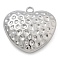Anti-Tarnish 304 Stainless Steel Pendants, Heart Charm, Stainless Steel Color, 25x26x9mm, Hole: 3mm