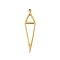 304 Stainless Steel Pendants, Laser Cut, Triangle Charm, Golden, 32x7.5x0.9mm, Hole: 1.2mm
