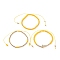 Adjustable Nylon Cord Braided Bead Bracelets Sets, with Glass Seed Beads, Brass Round Beads and Brass Micro Pave Clear Cubic Zirconia Cross Beads, Yellow, Inner Diameter: 2-1/4~ 4-1/8 inch (5.6~10.5cm), 3pcs/set.