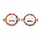 Alloy Links Connectors, with Enamel and Colorful Rhinestone, Light Gold, Flat Round with Crown, Creamy White, 15x20x2mm, Hole: 1.4mm