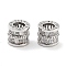 Brass Micro Pave Clear Cubic Zirconia Beads, Cadmium Free & Nickel Free & Lead Free, Column, Platinum, 7.5x7mm, Hole: 4mm