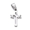 Non-Tarnish 304 Stainless Steel Pendants, Laser Cut, Crucifix Cross, for Easter, Stainless Steel Color, 21x12x1.5mm, Hole: 3.5x7mm