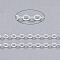 Brass Cable Chains, Soldered, with Spool, Cadmium Free & Lead Free, Silver, 2.5x2x0.45mm, about 301.83 Feet(92m)/roll