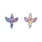 Ion Plating(IP) 201 Stainless Steel Pendants, Angel, Rainbow Color, 23x20x2.5mm, Hole: 2.5mm