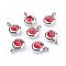 Trendy Original Color 304 Stainless Steel Grade A Rhinestone Charms, Faceted, Flat Round, Light Siam, 9x6.5x4mm, Hole: 2mm