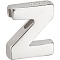 Sterling Silver Beads, with S925 Stamp, Letter A~Z, Letter Z, 7x9mm, Hole: 4mm