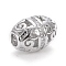 Brass Micro Pave Clear Cubic Zirconia Beads, Long-Lasting Plated, Barrel, Platinum, 10x7.5mm, Hole: 2.3mm