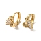 KC Gold Plated Brass Micro Pave Cubic Zirconia Hoop Earring, Swan, 12.5x10.5mm