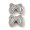 Rack Plating Alloy Beads, Cadmium Free & Nickel Free & Lead Free, Bowknot, Platinum, 9x12x3.5mm, Hole: 1.6mm