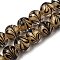 Gold Sand Lampwork Beads Strands, Drawbench Style, Round, Black, 12mm, Hole: 0.8mm, about 30pcs/strand, 13.19''(33.5cm)