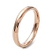 Ion Plating(IP) 304 Stainless Steel Flat Plain Band Rings, Rose Gold, Size 10, Inner Diameter: 20mm, 3mm