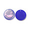 Acrylic Pendants, with Enamel and Glitter Powder, Flat Round with Dolphin Pattern, Blue, 24x2mm, Hole: 1.5mm