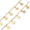 304 Stainless Steel Link Chains, with Spool, Soldered, Star, Golden, 10.5x8.5x0.5mm