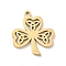 304 Stainless Steel Pendants, Laser Cut, Golden, Clover, 16.5x14x1mm, Hole: 1.2mm