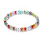 4mm Prism Faceted Rondelle Glass Beaded Stretch Bracelets for Women, Colorful