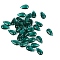 5Pcs Transparent Glass Beads, Top Drilled, Teardrop, Teal, 14x8mm, Hole: 1mm