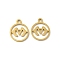 Ion Plating(IP) 304 Stainless Steel Charms, Laser Cut, Chakra Ajna Charm, Golden, 14.5x12x1mm, Hole: 1.4mm