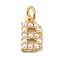 Rack Plating Brass with ABS Plastic Imitation Pearl Charms, Long-Lasting Plated, Lead Free & Cadmium Free, Real 18K Gold Plated, Letter B, 10.5x6.5x2.5mm, Hole: 3mm
